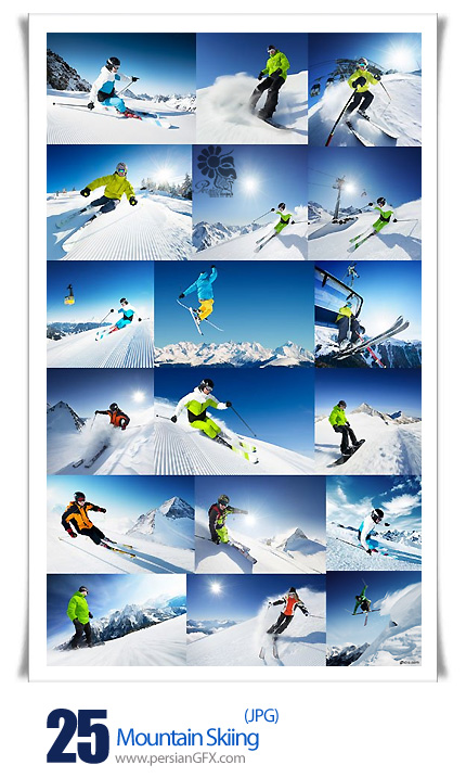 دانلود تصاویر با کیفیت اسکی روی برف - Mountain Skiing