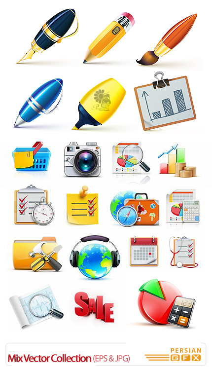 دانلود تصاویر وکتور متنوع - Mix Vector Collection