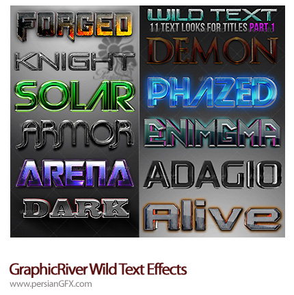 دانلود استایل افکت های متنوع از گرافیک ریور - GraphicRiver Wild Text Effects