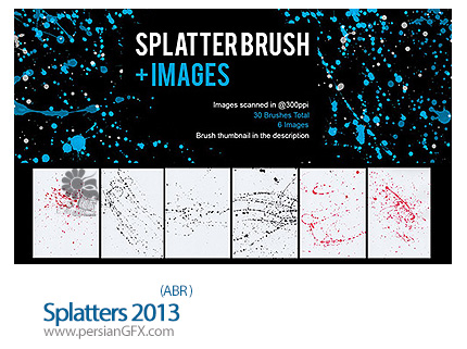 دانلود براش ذرات پخش شده مایعات - ABR Brushes Splatters 2013