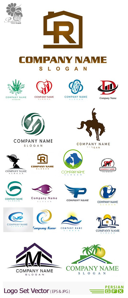 دانلود تصاویر وکتور آرم و لوگوی متنوع - Logo Set Vector