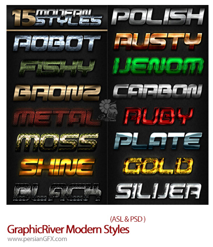 دانلود استایل مدرن از گرافیک ریور - GraphicRiver 15 Modern Styles