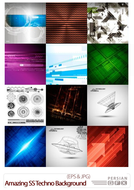 دانلود تصاویر وکتور پس زمینه های تکنولوژی از شاتر استوک - Amazing ShutterStock Techno Background