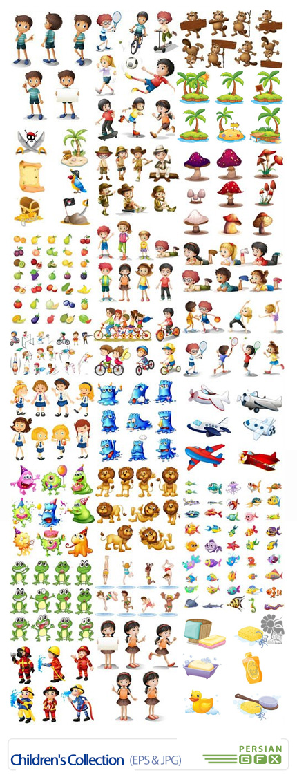 دانلود تصاویر وکتور کارتونی کودکانه - Children's Collection