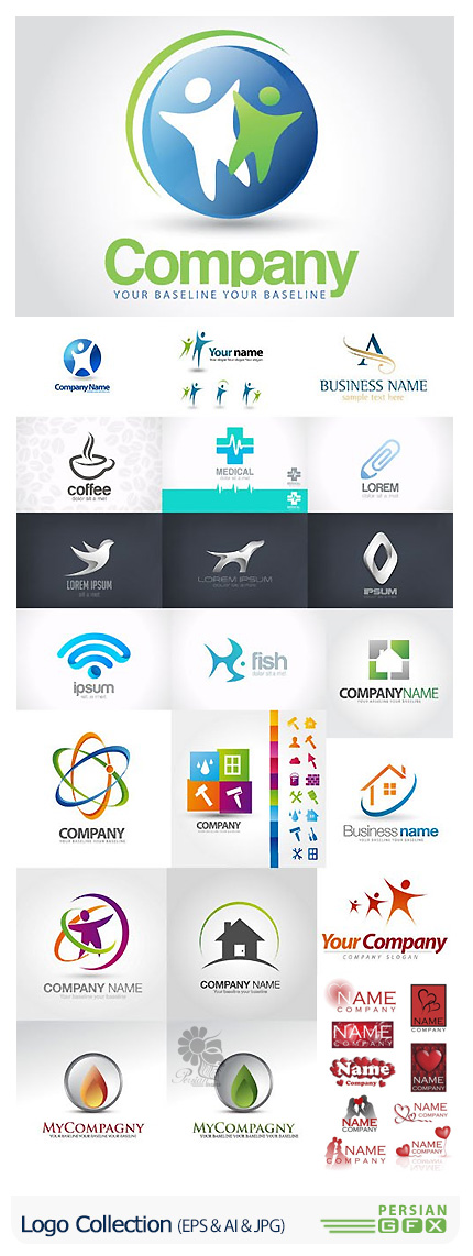 دانلود تصاویر وکتور آرم و لوگوی متنوع - Collection Of Logos