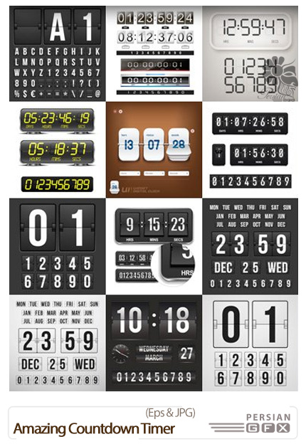 دانلود تصاویر وکتور تایمر شمارش معکوس از شاتر استوک - Amazing ShutterStock Countdown Timer
