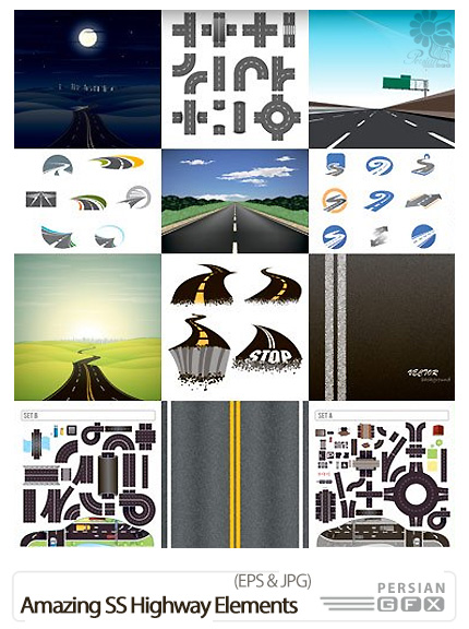 دانلود تصاویر وکتور عناصر بزرگراه از شاتر استوک - Amazing ShutterStock Highway Elements