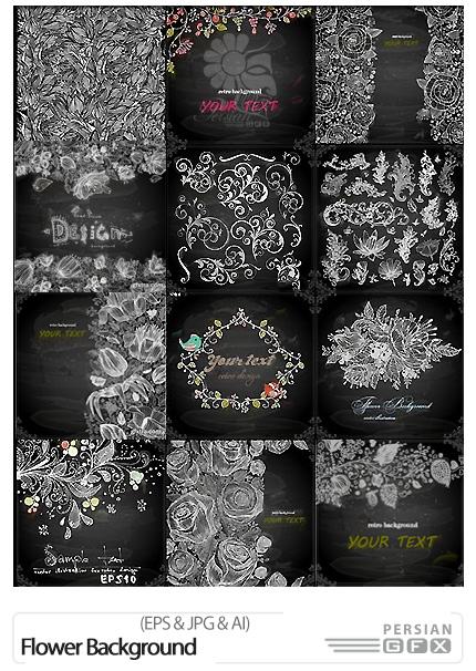 دانلود تصاویر وکتور پس زمینه های گلدار - Flower Background