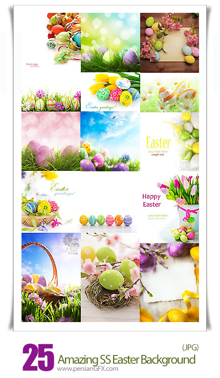 دانلود تصاویر با کیفیت پس زمینه، تخم مرغ رنگی عیدانه از شاتر استوک - Amazing ShutterStock Easter Background