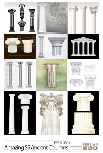 دانلود تصاویر وکتور ستون های باستانی از شاتر استوک - Amazing ShutterStock Ancient Columns