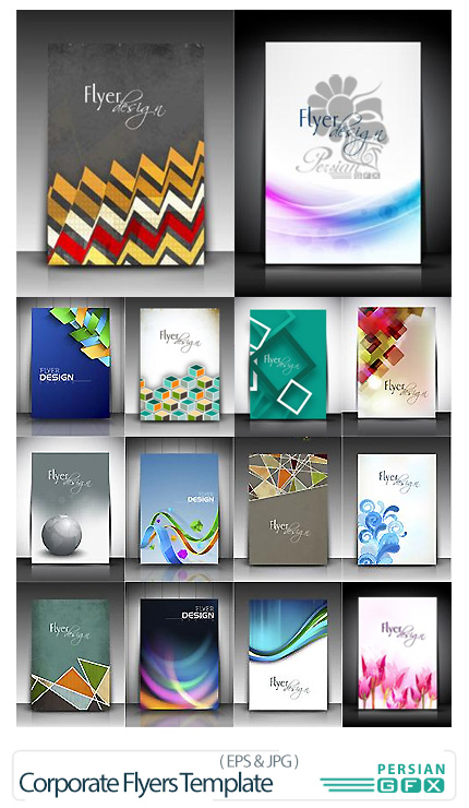 دانلود تصاویر وکتور قالب های آماده جلد بروشورهای فانتزی از شاتر استوک - Amazing ShutterStock Corporate Flyers Template