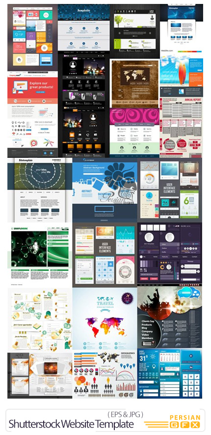 دانلود تصاویر وکتور قالب های آماده وب از شاتر استوک - Shutterstock Website Template