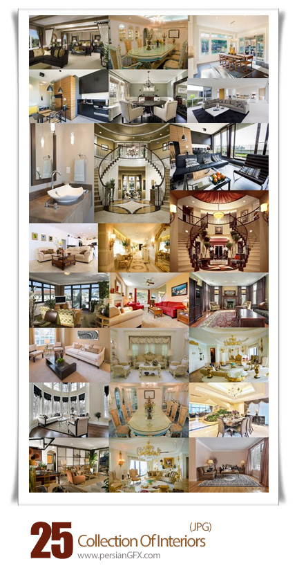 دانلود مجموعه تصاویر با کیفیت طراحی داخلی، چیدمان مبلمان، دستشویی، حمام، سالن - Collection Of Interiors