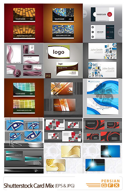 دانلود تصاویر وکتور کارت ویزیت متنوع از شاتر استوک - Shutterstock Card Mix