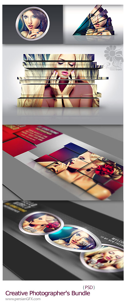 دانلود تصاویر لایه باز قالب های عکس متنوع - Creative Photographer's Bundle PSD Template