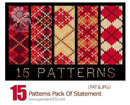 دانلود پترن بافت پشمی فتوشاپ - 15 Patterns Pack Of Statement Wool Fabrics 