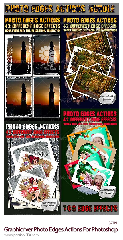 دانلود اکشن ایجاد فریم یا قاب قدیمی بر روی تصاویر برای فتوشاپ از گرافیک ریور - Graphicriver Photo Edges Actions For Photoshop
