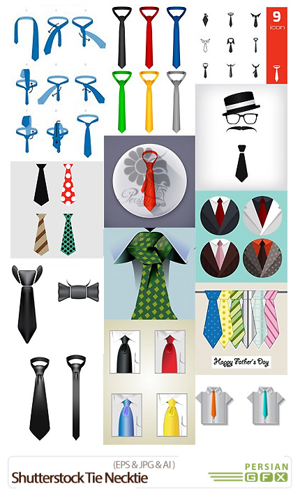 دانلود تصاویر وکتور کروات، پاپیون از شاتر استوک - Shutterstock Tie Necktie