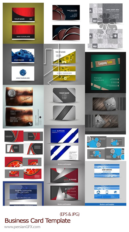 دانلود تصاویر وکتور کارت ویزیت فانتزی - Business Card Template