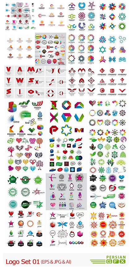 دانلود تصاویر وکتور آرم و لوگوی متنوع - Logo Set 01