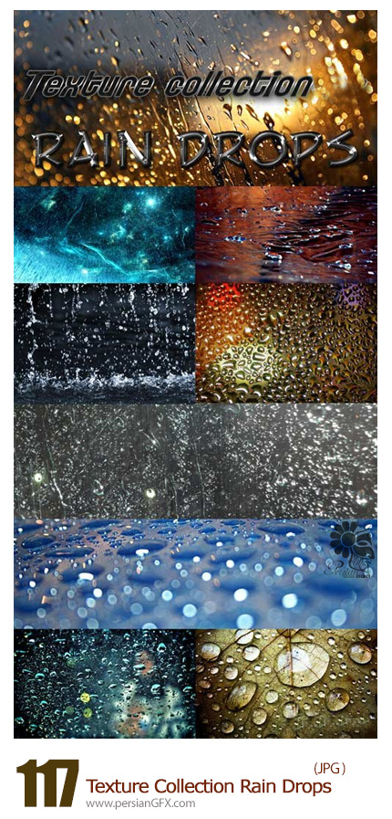 دانلود تصاویر تکسچر قطرات باران بر روی اشیاء - Texture Collection Rain Drops