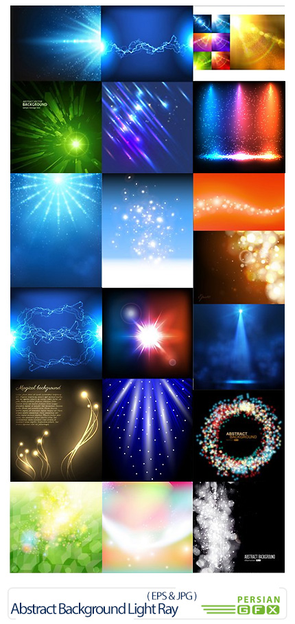 دانلود تصاویر وکتور پس زمینه اشعه های نورانی - Abstract Background Light Ray