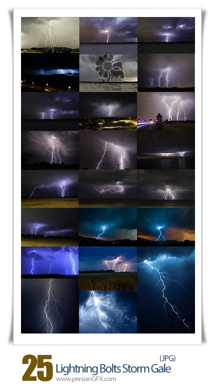 دانلود تصاویر با کیفیت رعد و برق، آذرخش، باد، طوفان - Lightning Bolts Storm Gale