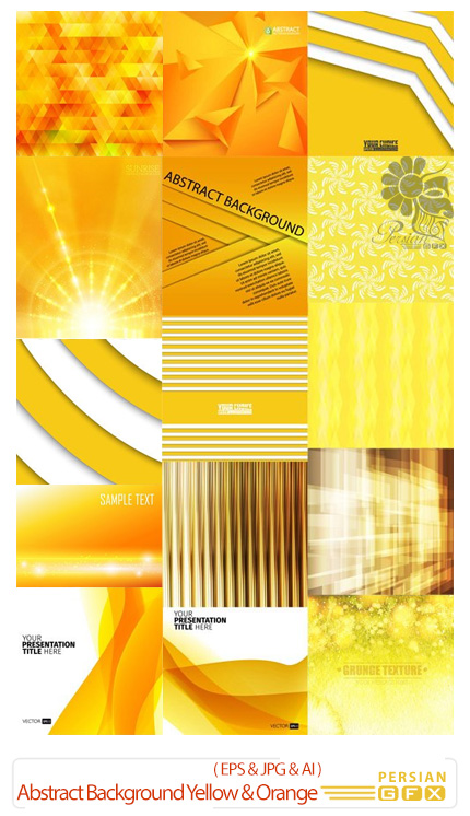 دانلود تصاویر وکتور پس زمینه های زرد  نارنجی - Abstract Background Yellow And Orange