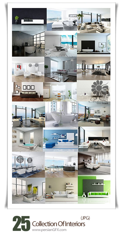 دانلود تصاویر با کیفیت دکوراسیون داخلی خانه، اتاق خواب، سالن - Collection Of Interiors
