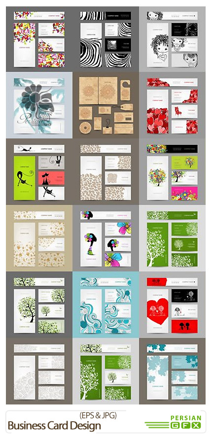 دانلود تصاویر وکتور کارت ویزیت فانتزی - Business Card Design