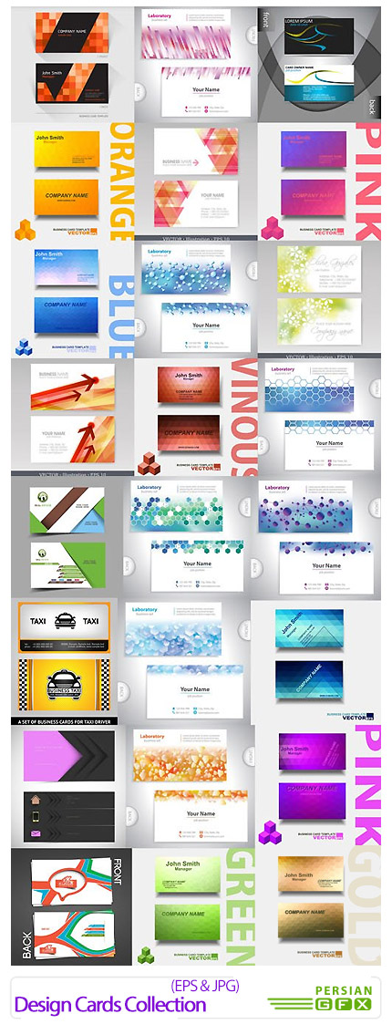 دانلود تصاویر وکتور کارت ویزیت های گرافیکی - Design Cards Collection