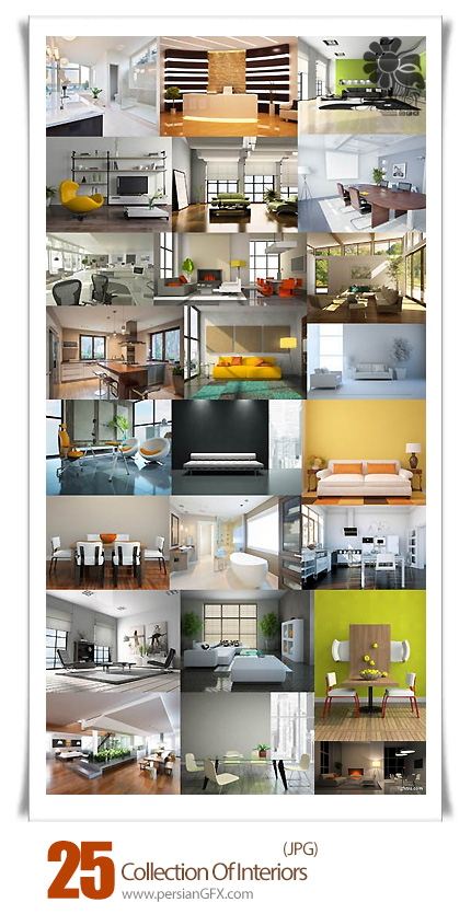 دانلود تصاویر با کیفیت دکوراسیون داخلی خانه، اتاق خواب، سالن - Collection Of Interiors