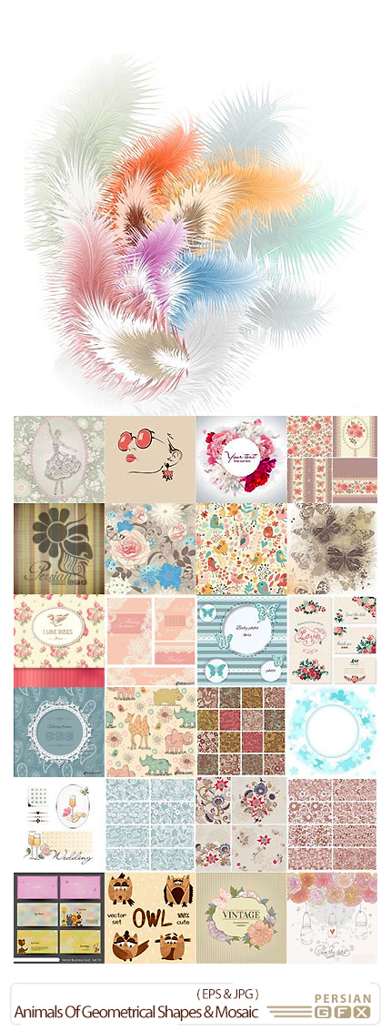 دانلود تصاویر وکتور پس زمینه های فانتزی به سبک نقاشی با مداد رنگی - Pastel Style Background
