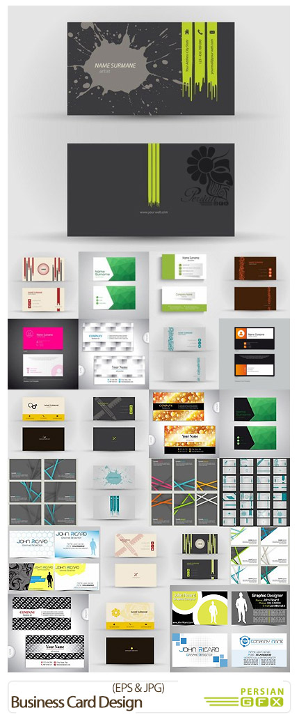 دانلود تصاویر وکتور کارت ویزیت فانتزی - Business Card Design