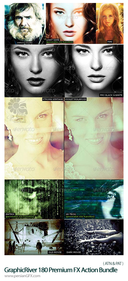 دانلود مجموعه اکشن با افکت های متنوع از گرافیک ریور - GraphicRiver 180 Premium FX Action Bundle Ultimate Collection