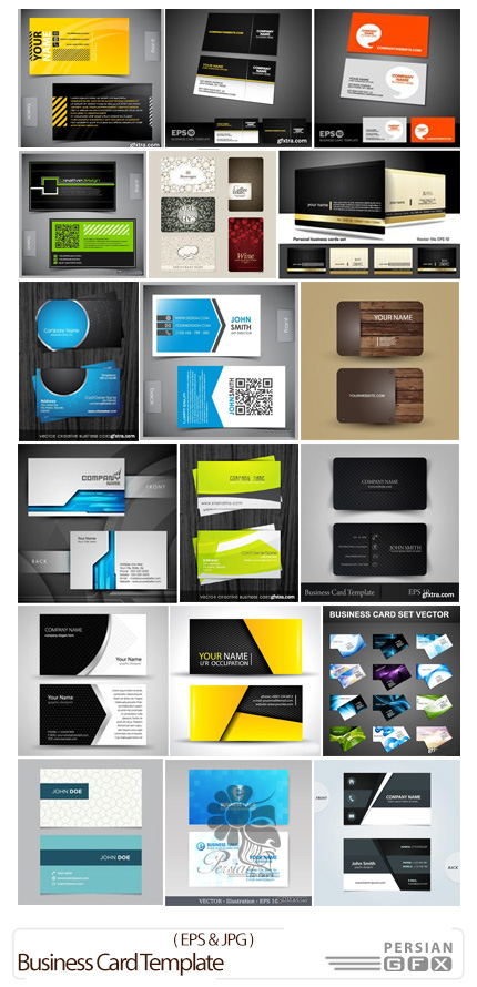 دانلود تصاویر وکتور قالب های آماده کارت ویزیت های فانتزی - Business Card Template