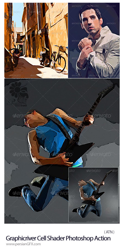 دانلود اکشن ایجاد سایه های غیر واقعی و سه بعدی بر روی تصاویر از گرافیک ریور - Graphicriver Cell Shader Photoshop Action
