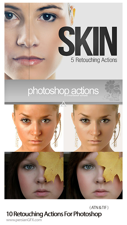 دانلود اکشن افکت رتوش تصاویر برای فتوشاپ - 10 Retouching Actions For Photoshop