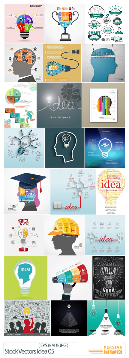 دانلود تصاویر وکتور ایده و فکر نو - Stock Vectors Idea 05