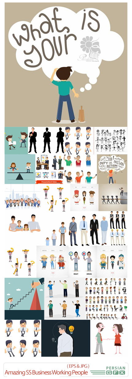 دانلود تصاویر وکتور شغل های متنوع مردم از شاتر استوک - Amazing ShutterStock Business Working People