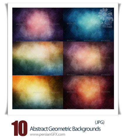 دانلود تصاویر با کیفیت پس زمینه های هندسی انتزاعی از گرافیک ریور - Graphicriver 10 Abstract Geometric Backgrounds