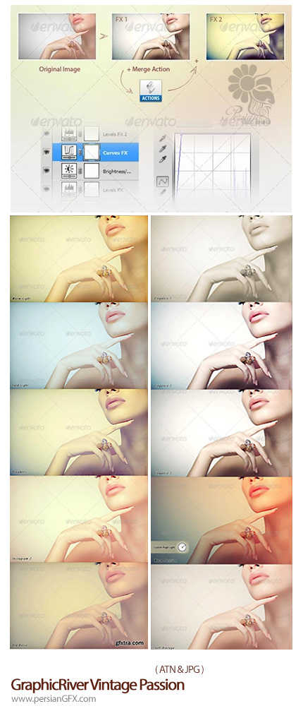 دانلود اکشن ایجاد افکت رنگ های متنوع بر روی تصاویر از گرافیک ریور - GraphicRiver Vintage Passion