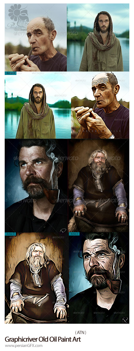 دانلود اکشن تبدیل تصاویر به نقاشی رنگ روغن قدیمی از گرافیک ریور - Graphicriver Old Oil Paint Art