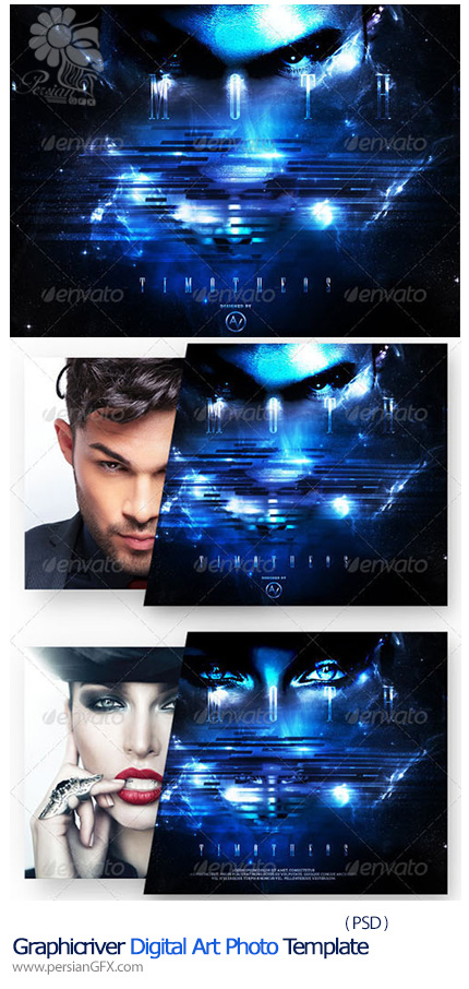 دانلود تصاویر لایه باز قالب آماده تصاویر هنری دیجیتالی از گرافیک ریور - Graphicriver Digital Art Photo Template