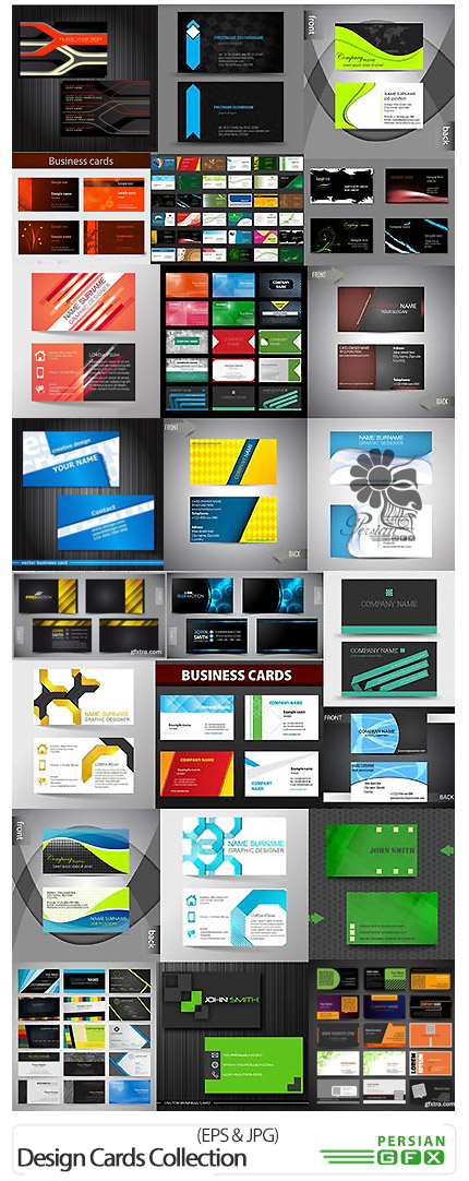 دانلود تصاویر وکتور کارت ویزیت های گرافیکی - Design Cards Collection