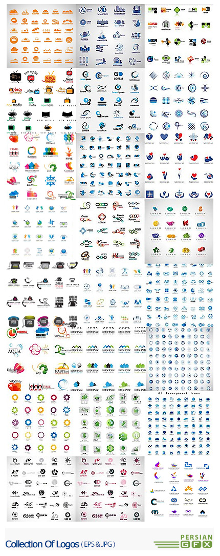 دانلود تصاویر وکتور آرم و لوگوهای فانتزی - Collection Of Logos