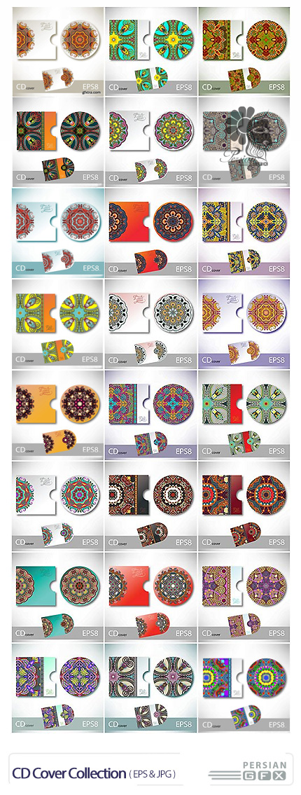 دانلود تصاویر وکتور قالب آماده جلد و کاور سی دی - CD Cover Collection