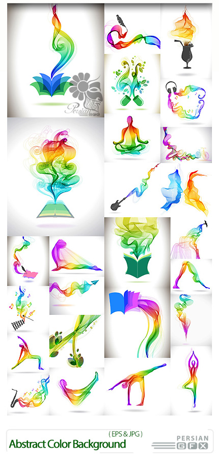 دانلود تصاویر وکتور اشکال انتزاعی رنگی - Abstract Color Background