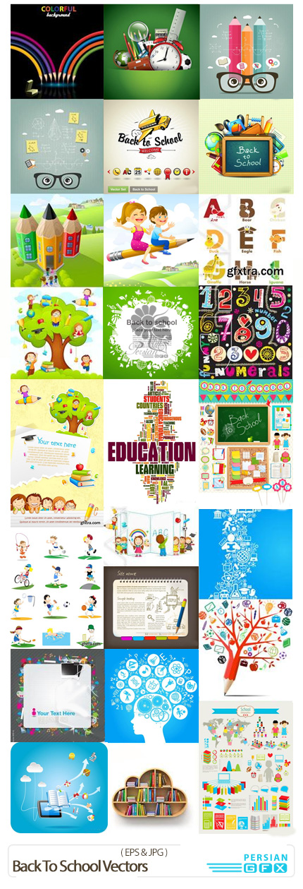 دانلود تصاویر وکتور بازگشت به مدرسه، دانش ، سرویس مدرسه - Back To School Special