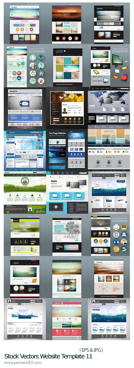 دانلود تصاویر وکتور قالب های آماده وب - Stock Vectors Website Template 11